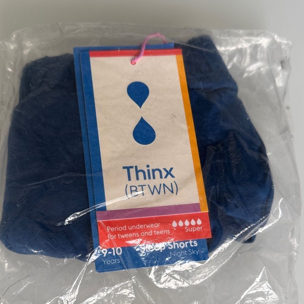 🔥Thinx Navy Sleep shorts period underwear Sz 9-10 New